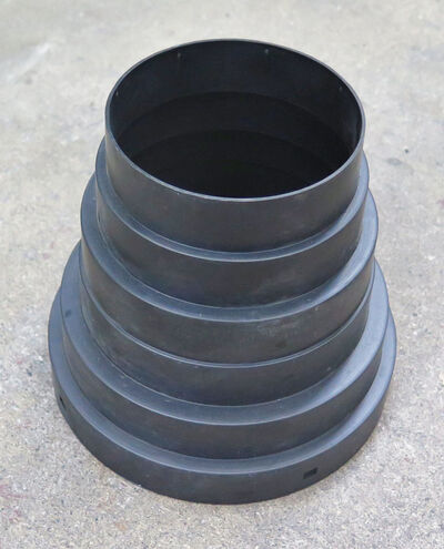 Overgangsstykke fra taghætte Ø160 mm