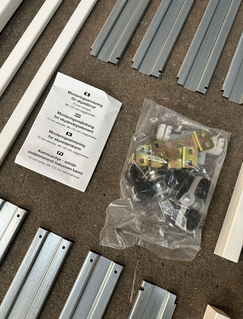 Skydevægselement karmmål 2090x2100 mm væg 109 mm