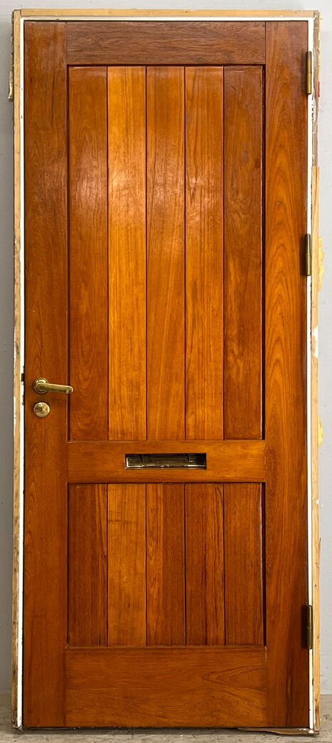 Yderdør i teaktræ med karm