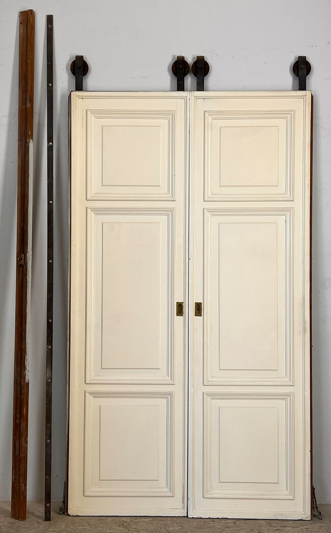 Dobbelt skydedør m skinne