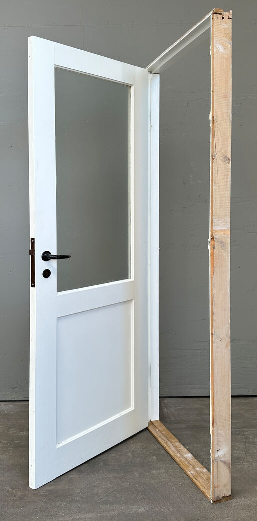 Fyldningsdør 76 cm med glas og karm