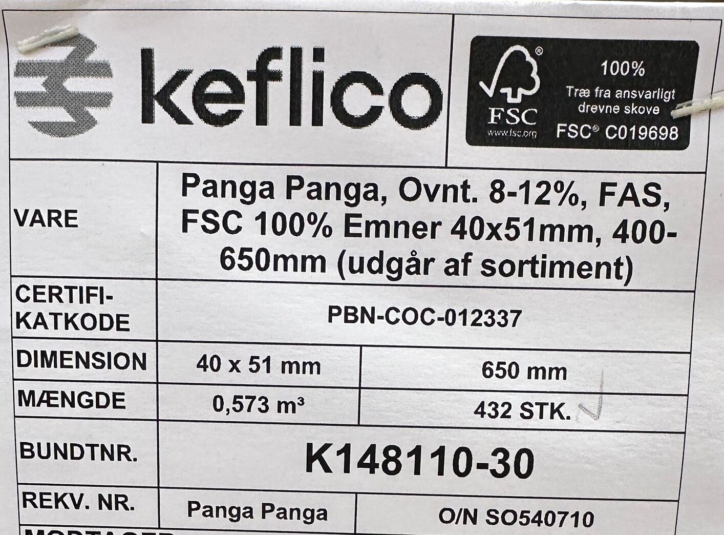 Panga Panga 40x51x650 mm