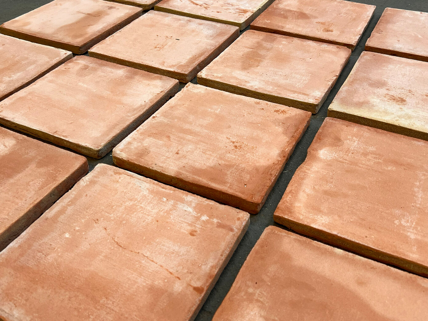 Røde kvadratiske terracotta gulvtegl - 21 x 21 cm