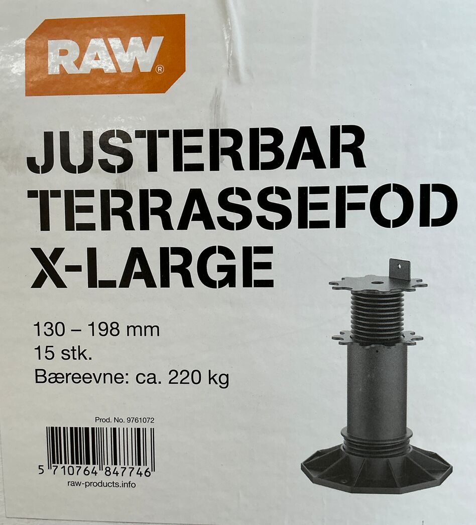 Raw x large justerbar terrassefod - 15 stk