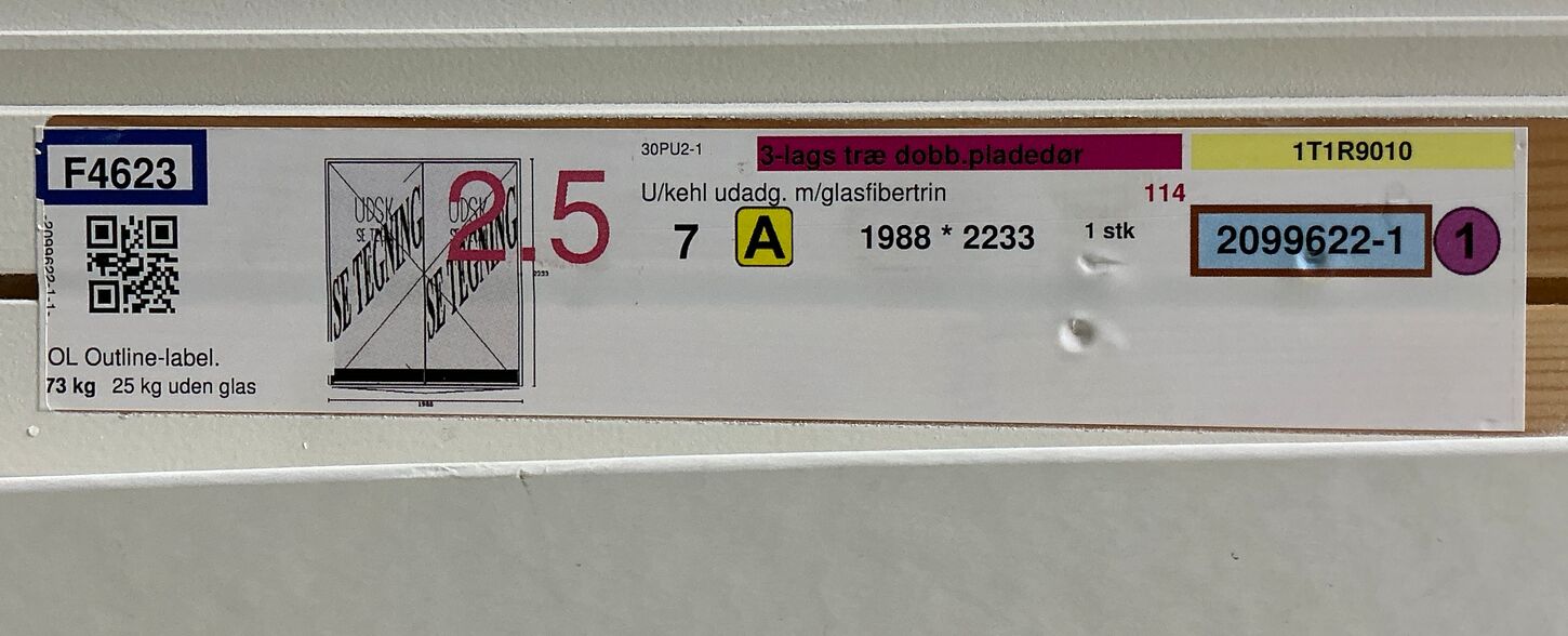 Dobbelt institutionsdør med karm