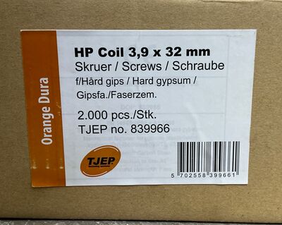 TJEP Gipsskruer 32mm 2000 stk.
