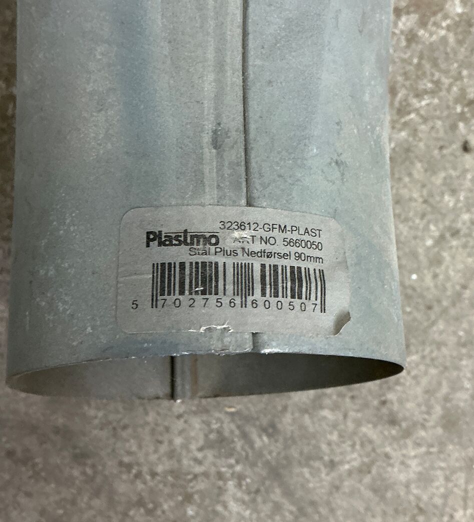 Plastmo stål plus nedførsel 90mm