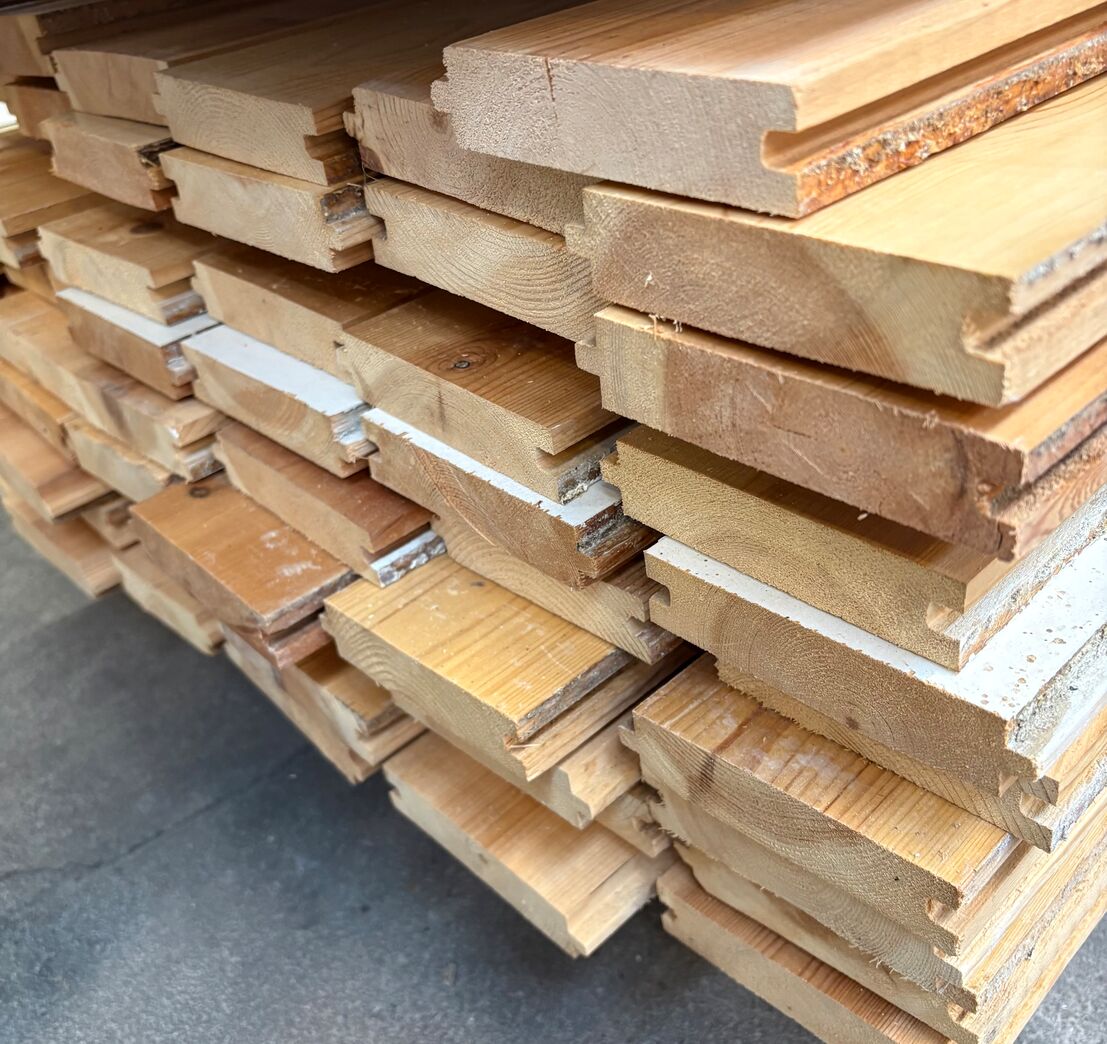 Brugte gulvbrædder i fyr, 18m2, 11,5cm