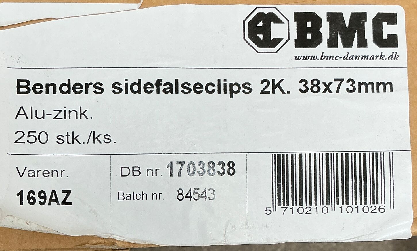 BENDERS sidefalseclips 2K. ALU-ZINK 300 stk