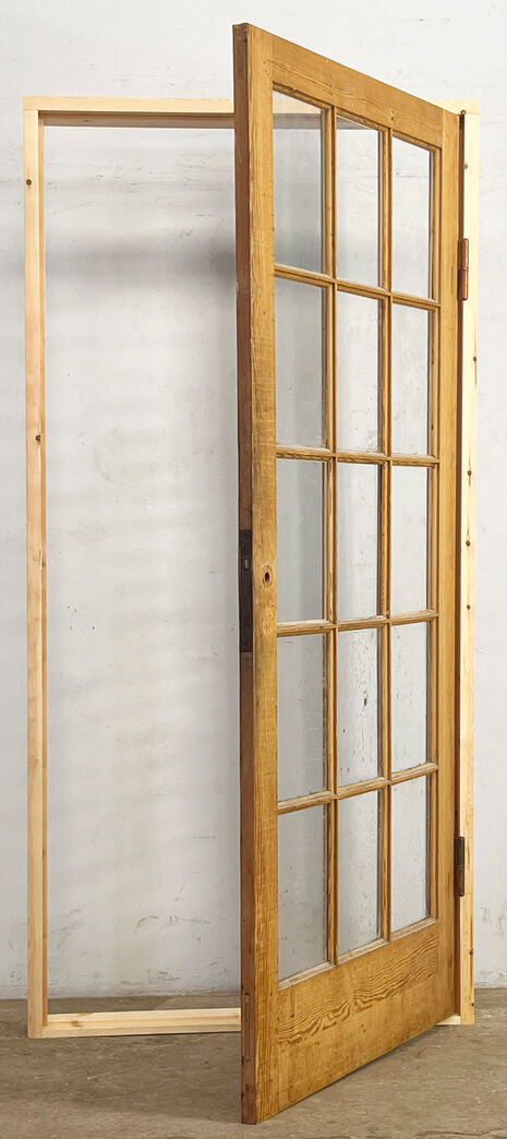 Fyldningsdør med glas og karm