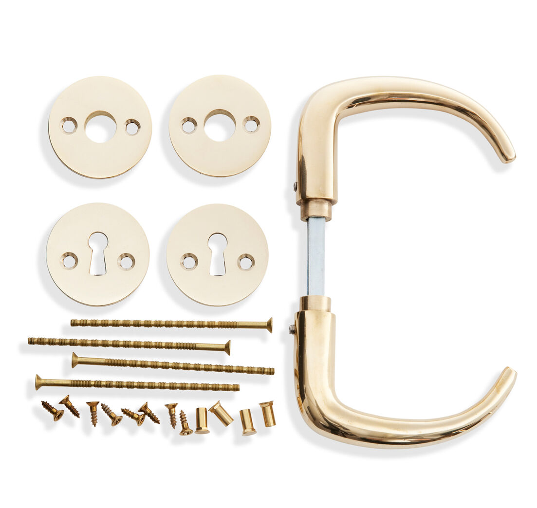 Klassisk coupégreb på roset inkl. nøgleskilte - ny dør