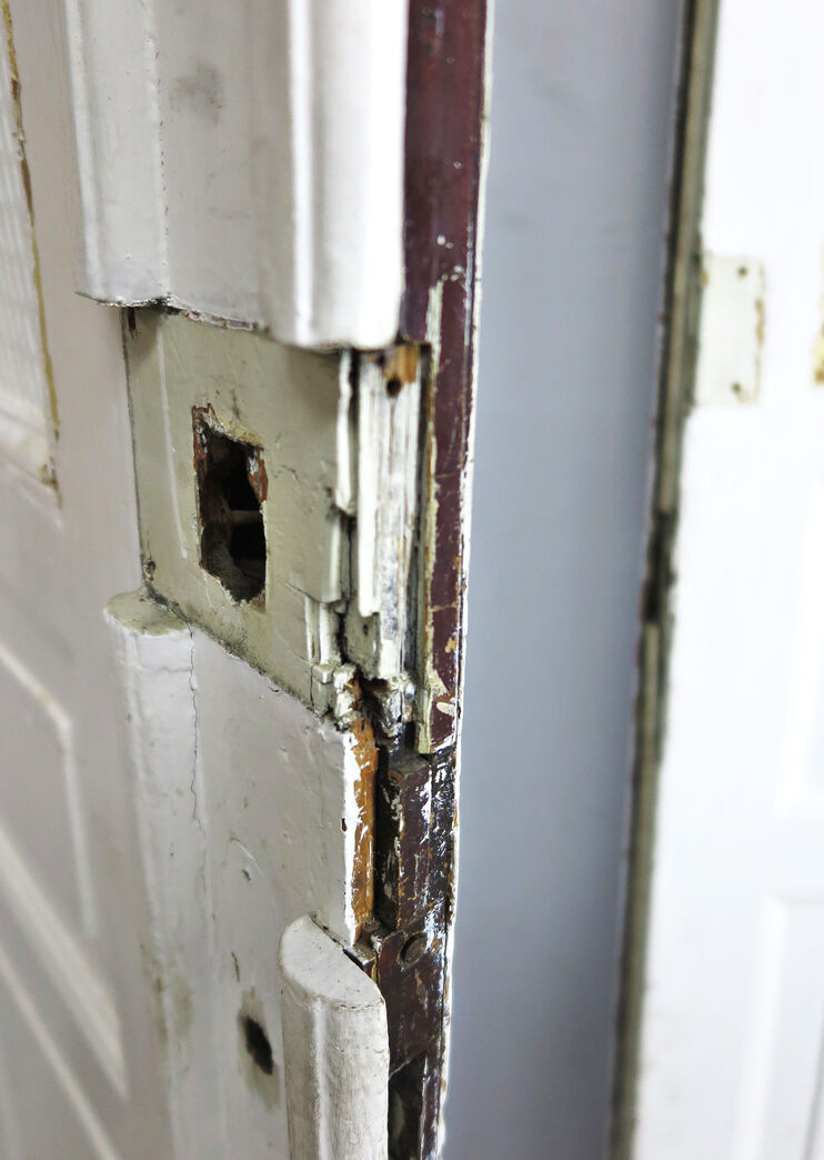 Dobbelt fyldningsdør med glas - i karm