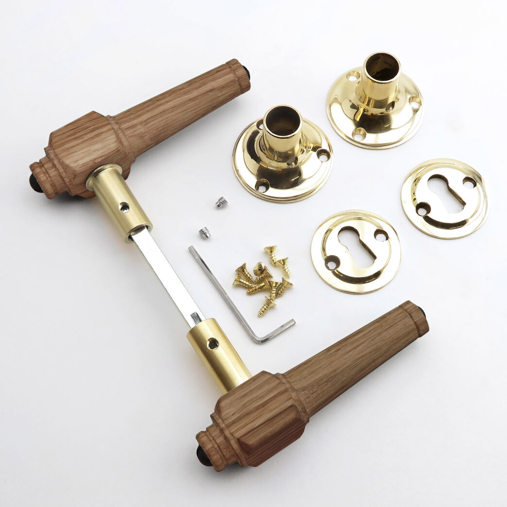 Trægreb til gammel dør - Spidsgreb i eg