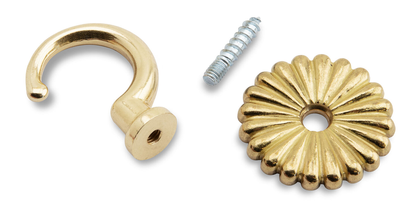 Krog 35mm med roset - poleret messing