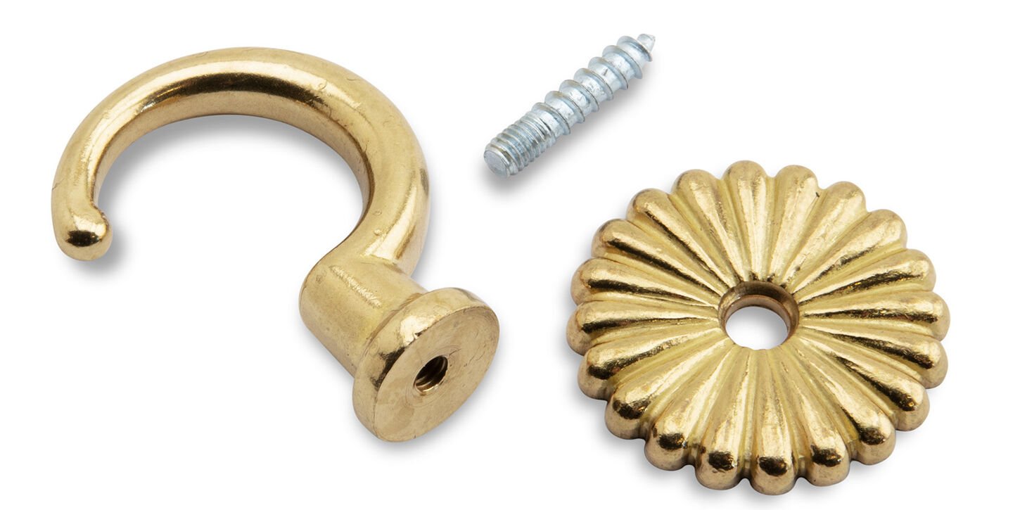 Krog 42mm med roset - poleret messing