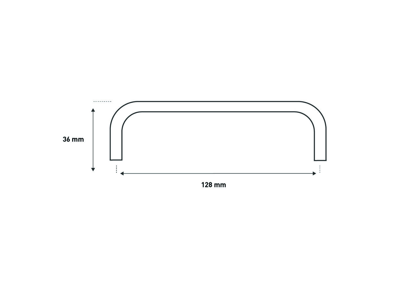Køkkengreb i messing med linjeret overflade - 128mm