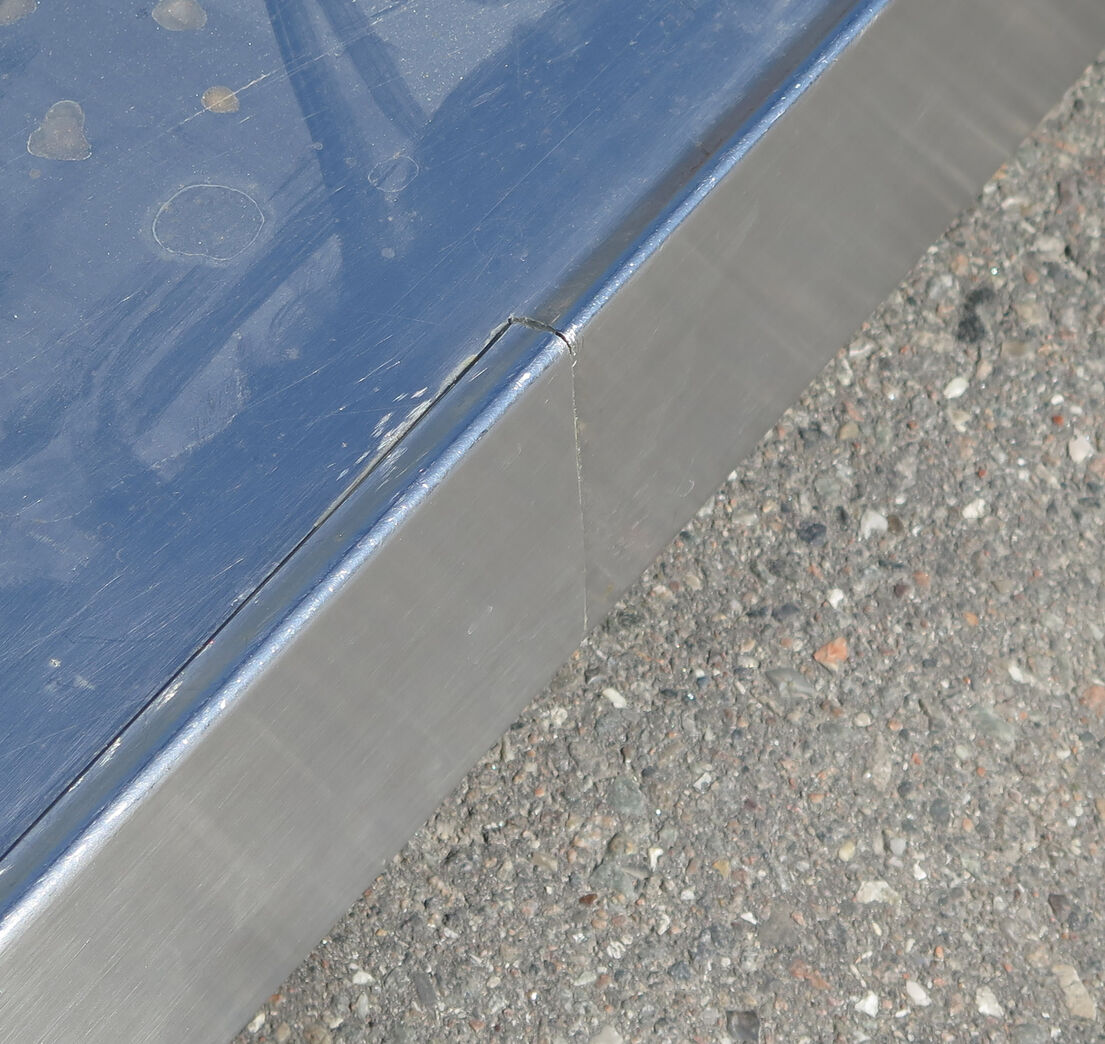 Stålbordplade med vask