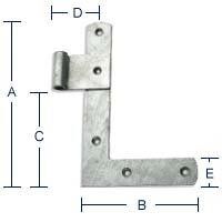Hjørnebåndshængsel - 126 mm