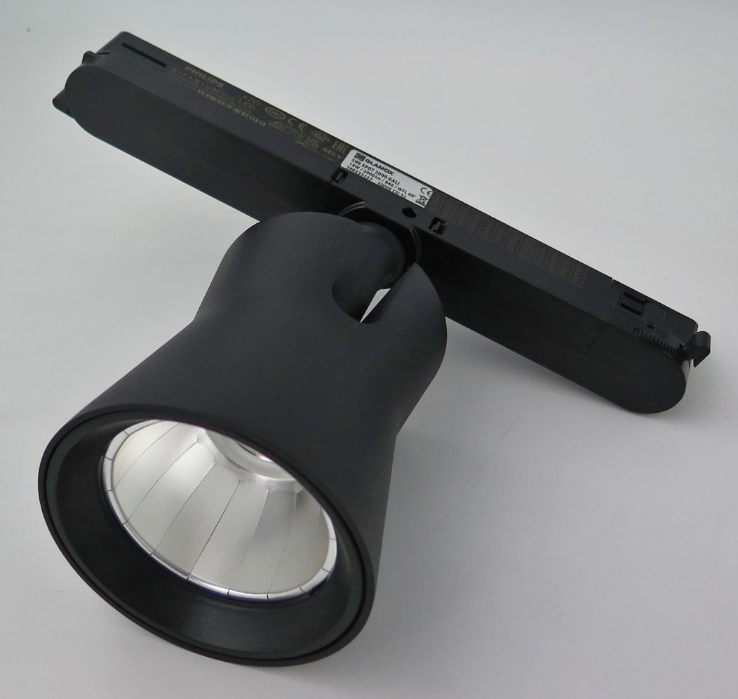 Glamox spotlampe til skinne - Sort