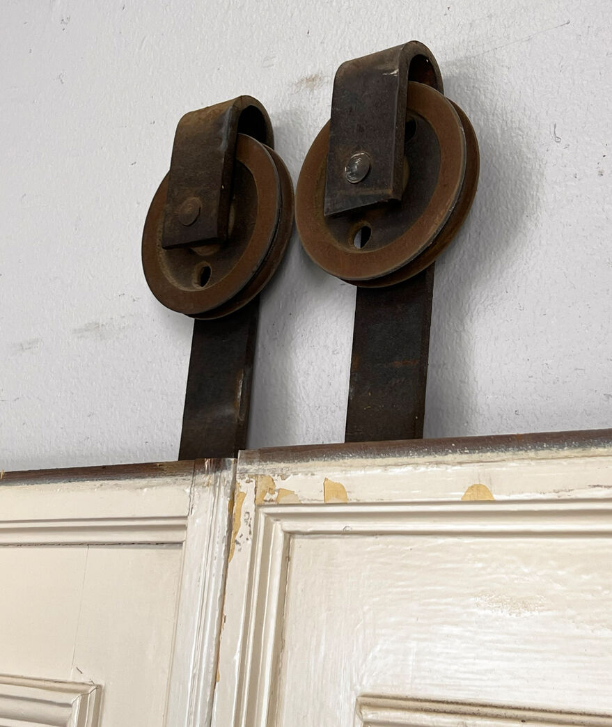 Dobbelt skydedør m skinne