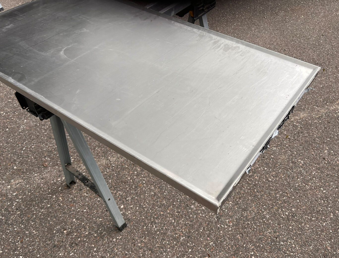 Stålbordplade - 409 cm