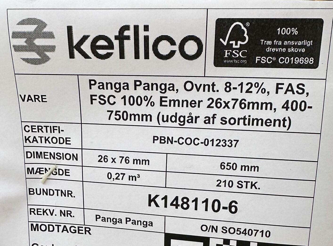 Panga Panga 26x76x650 mm