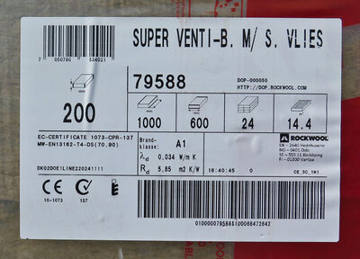 ROCKWOOL Super venti-batts 20x60x100 cm