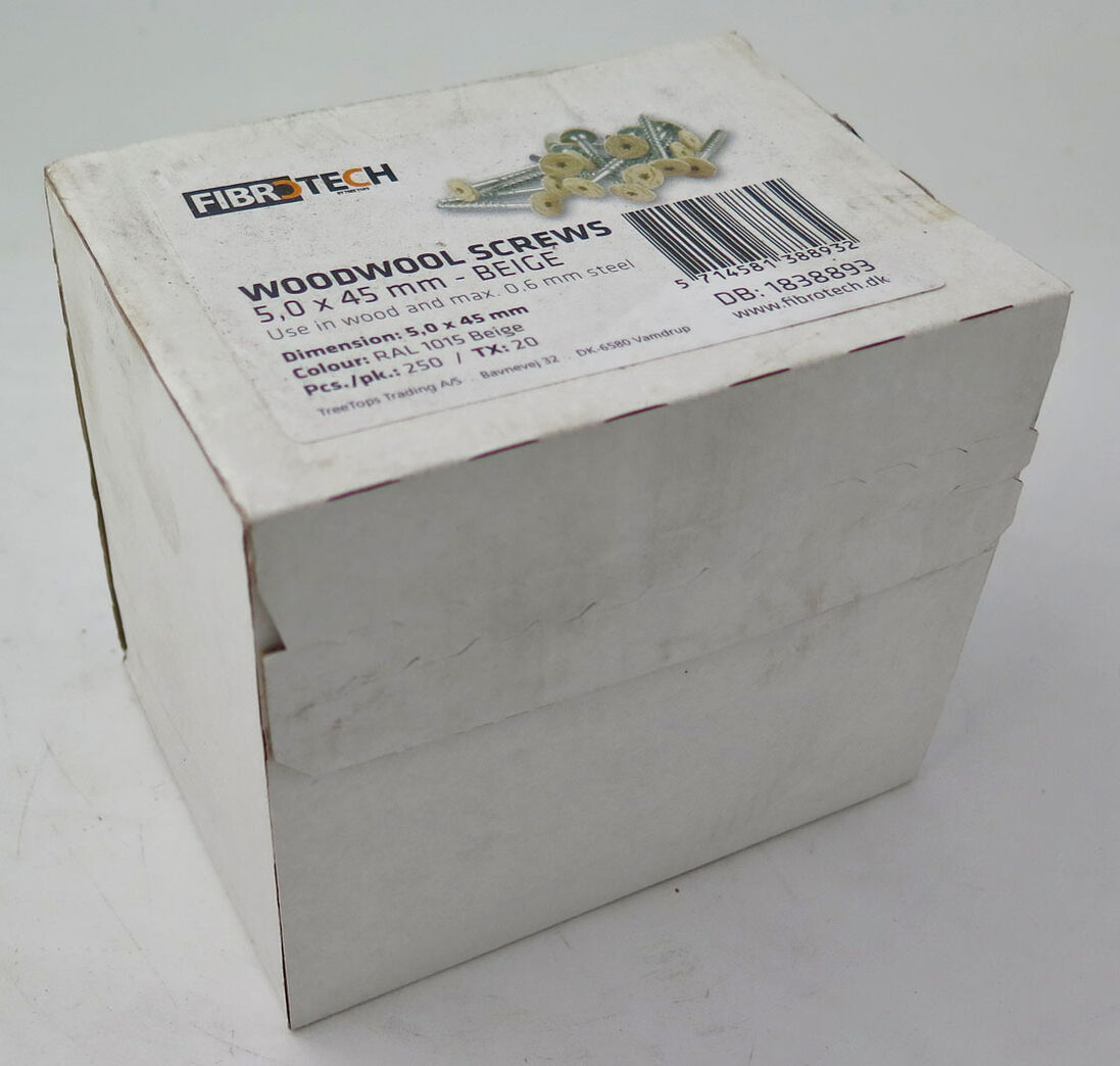 Træbeton skrue 5x45 mm Beige - 250 stk
