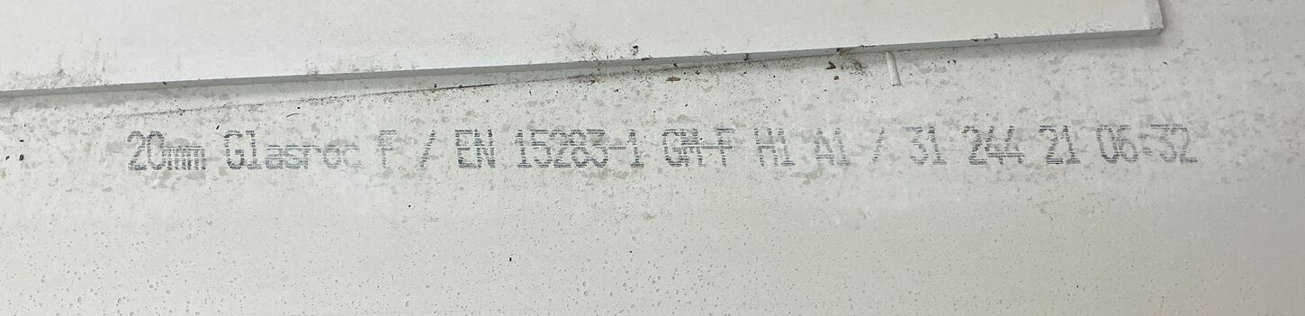 Gyproc Glasroc F Brandgips 20mm 3 plader