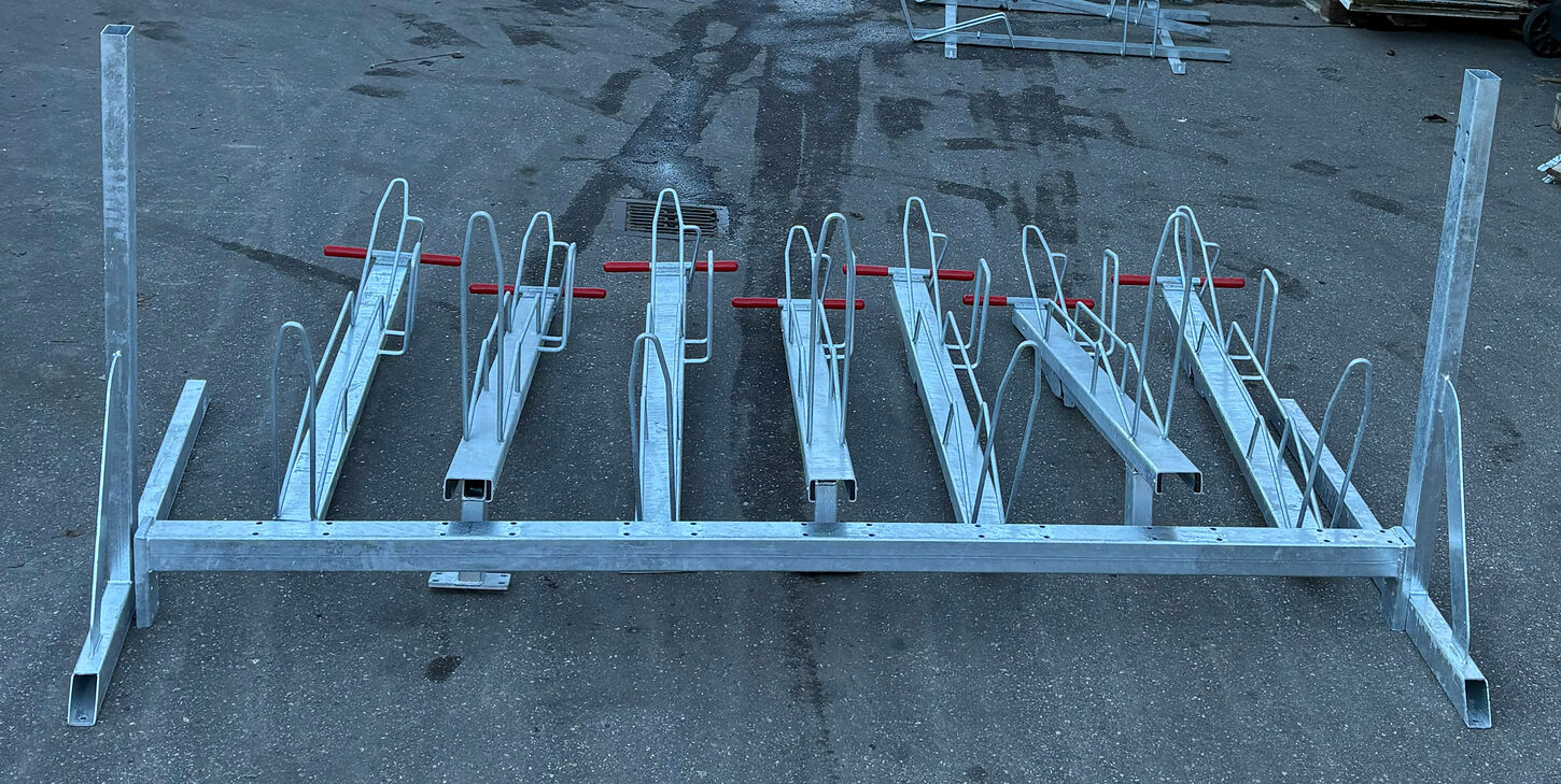 Cykelstativ til 14 cykler i 2 etager