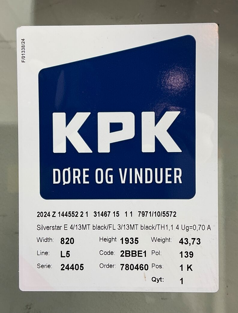 Fastkarms terrassevindue