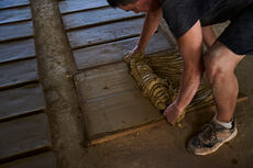 Grå/brun rektangulære gulvtegl - 12 x 25 cm