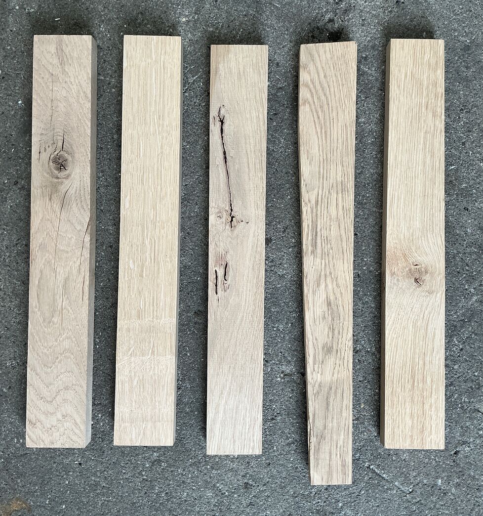 2. Sortering Egetræsstave 21x57x405mm