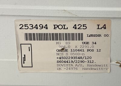 Sort energivindue m/lamineret glas