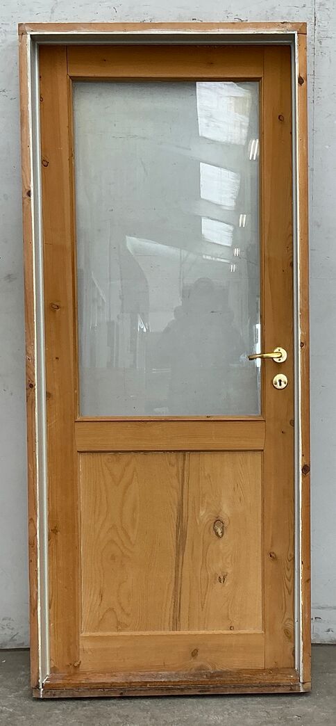 Afsyret fyldningsdør 86 cm med glas og karm