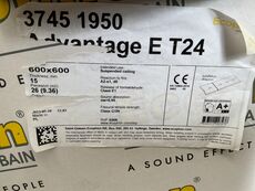 16 m2 Samlet parti Ecophon Advantage E T24 akustikloftplader 600 x 600 x 15 mm.