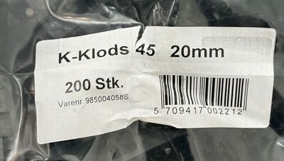200 stk. K-Klods 45 20mm - sort