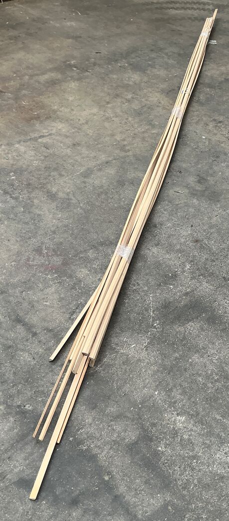 Samlet sæt á 15 Fejelister, bøg - 15x21x3600 mm