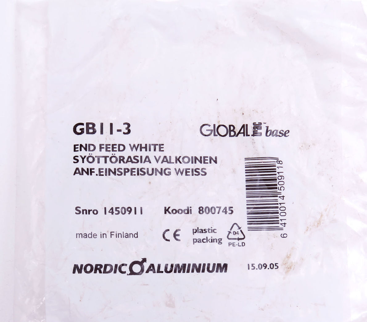 Endeadapter til strømskinne 1 fase - NY!!