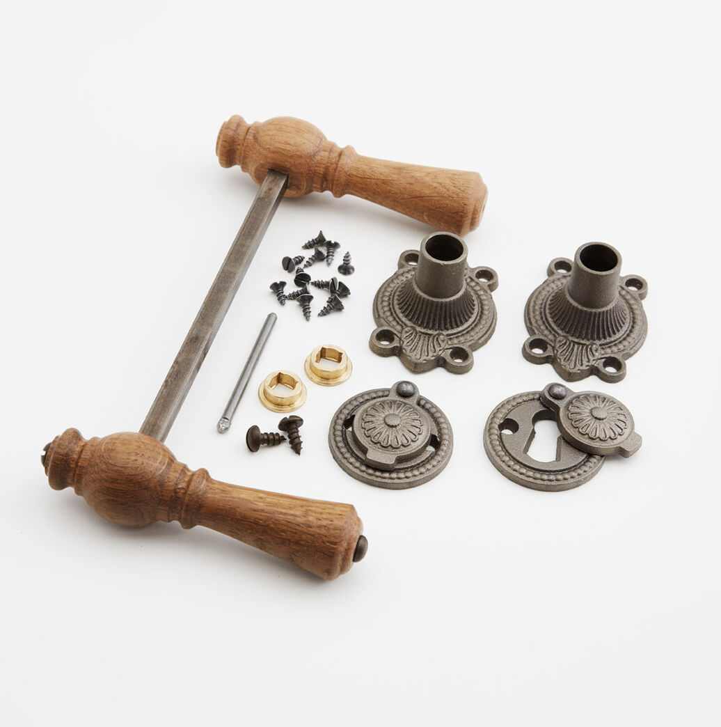 Trægreb til gammel dør - Knebelgreb (smal udgave) i eg