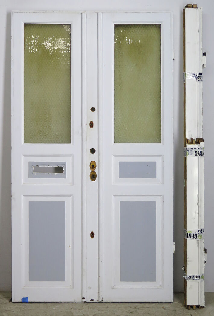 Dobbelt fyldningsdør med glas - i karm