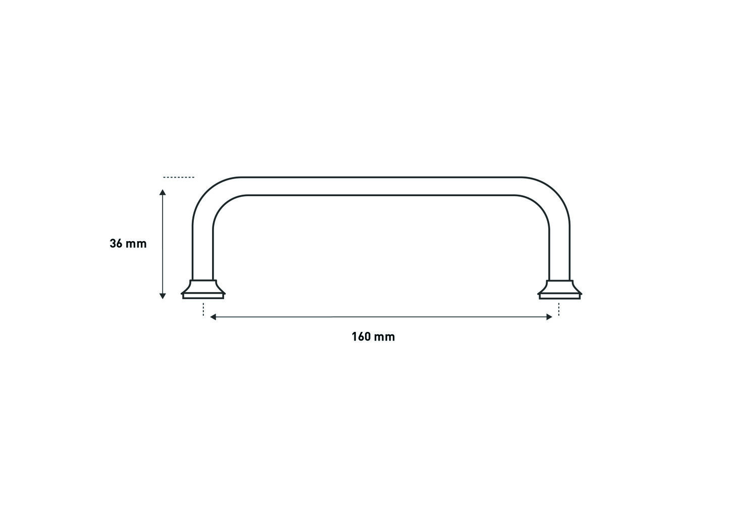 Klassisk bøjlegreb 160mm - mat messing