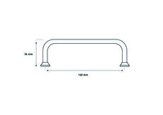 Klassisk bøjlegreb 160mm - mat messing