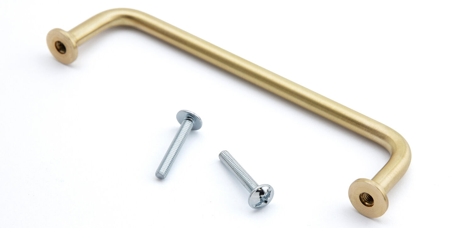 Klassisk bøjlegreb 96mm - mat messing