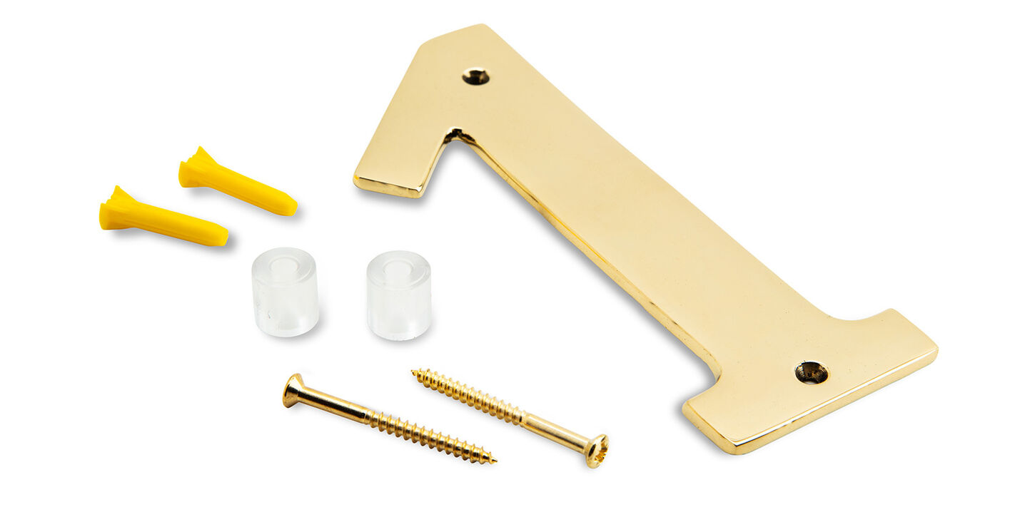 Husnummer i poleret messing - 1