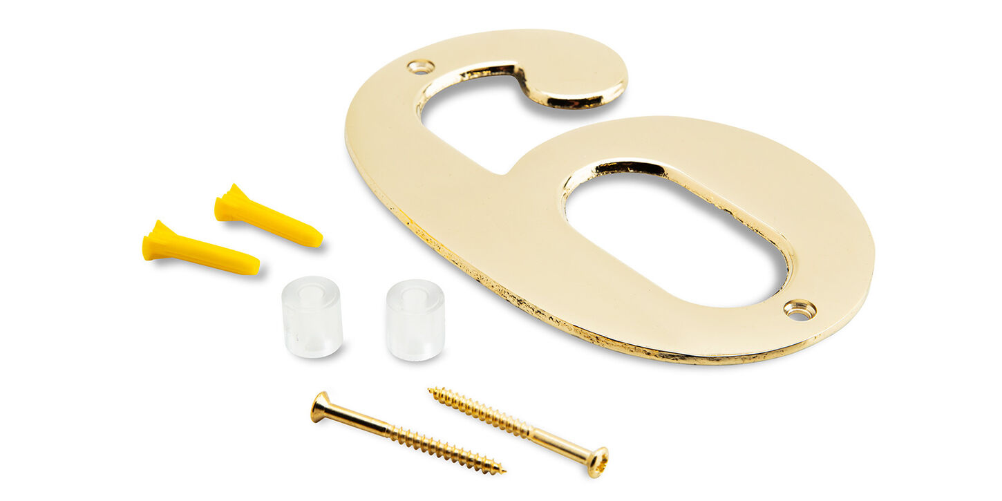 Husnummer i poleret messing - 6