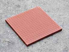 Dyb rød klinke, Gemini 15x15x1,1cm