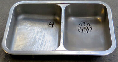 Dobbelt stålvask 71x46 cm