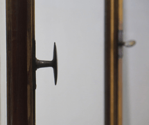 Stor Teak og glas skabsfront - 282 cm