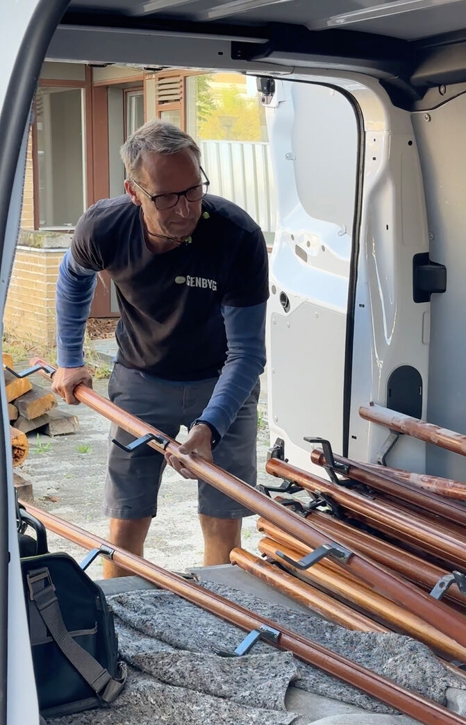 Mahogni håndliste 259 cm Ø 45 mm